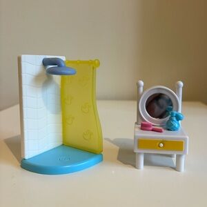 Peppa Pig Little Rooms Shower and Vanity with Light Toys Cake topper Bathroom